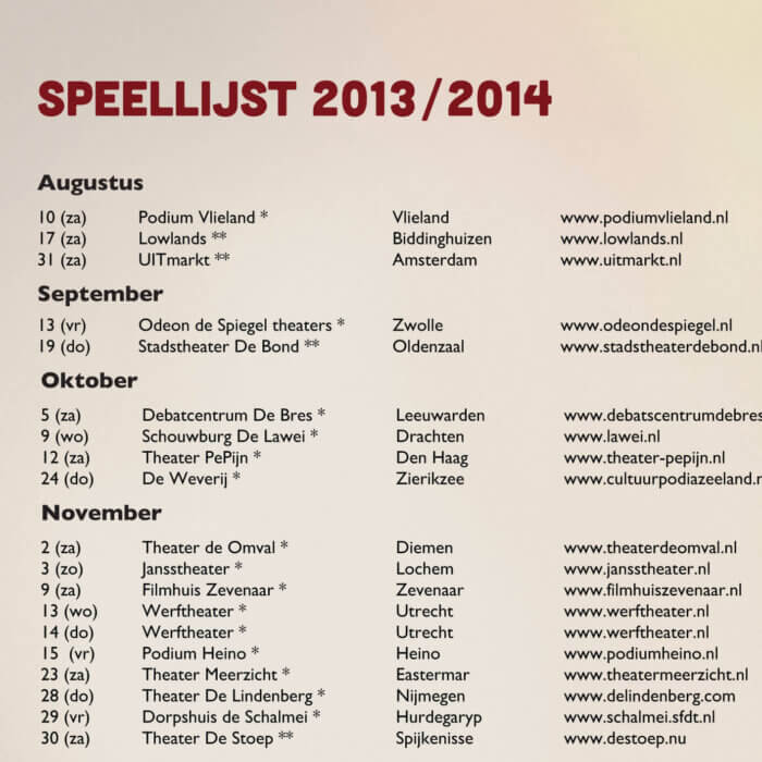 Theatertour 'Vreemd Folk' 13/14