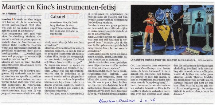 Artikel Haarlems dagblad